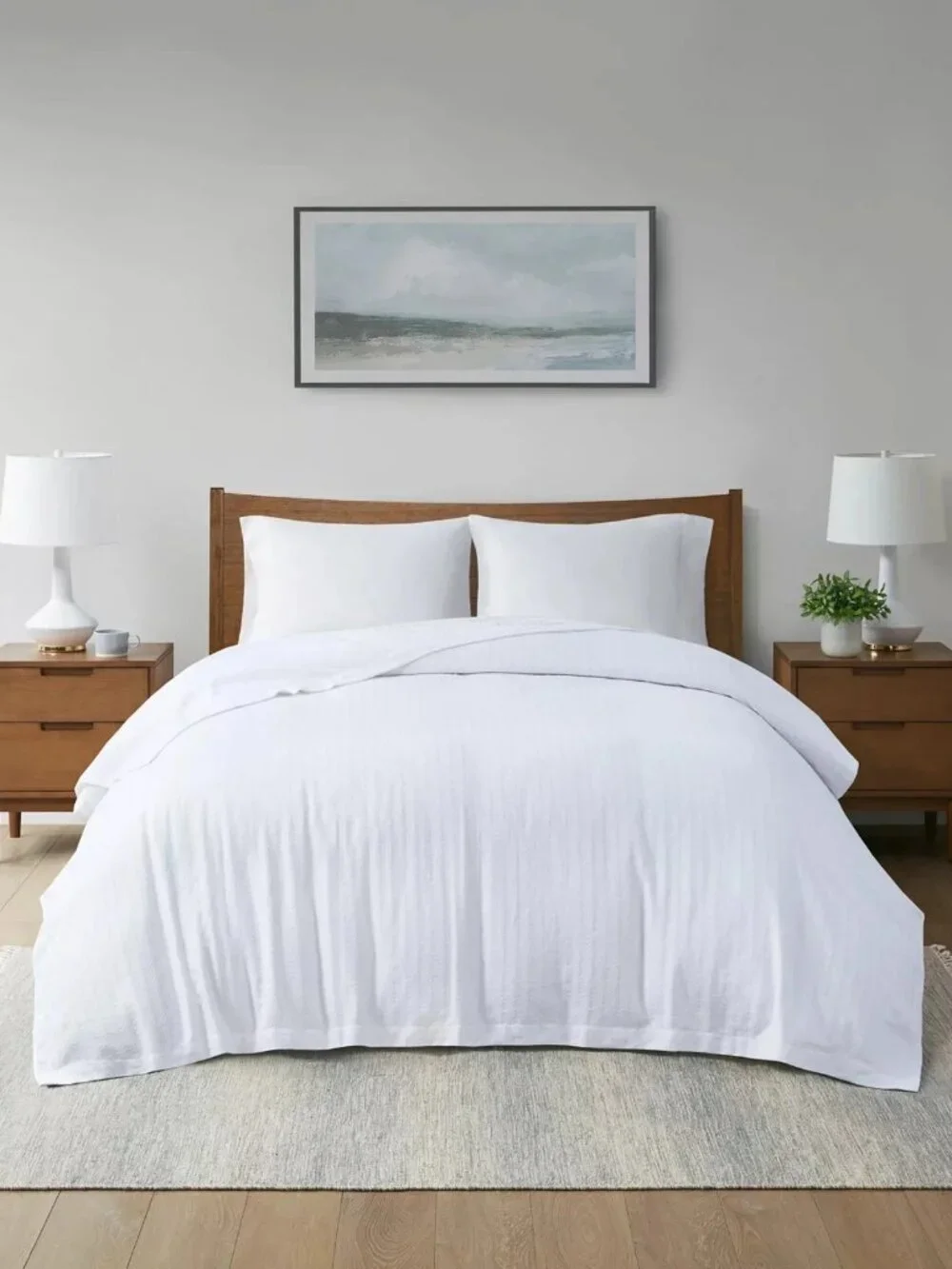 Hotel Collection 100% Egyptian Cotton Twin Size White Blanket - NEW